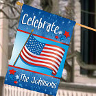 Personalized July 4th Celebration House Flag